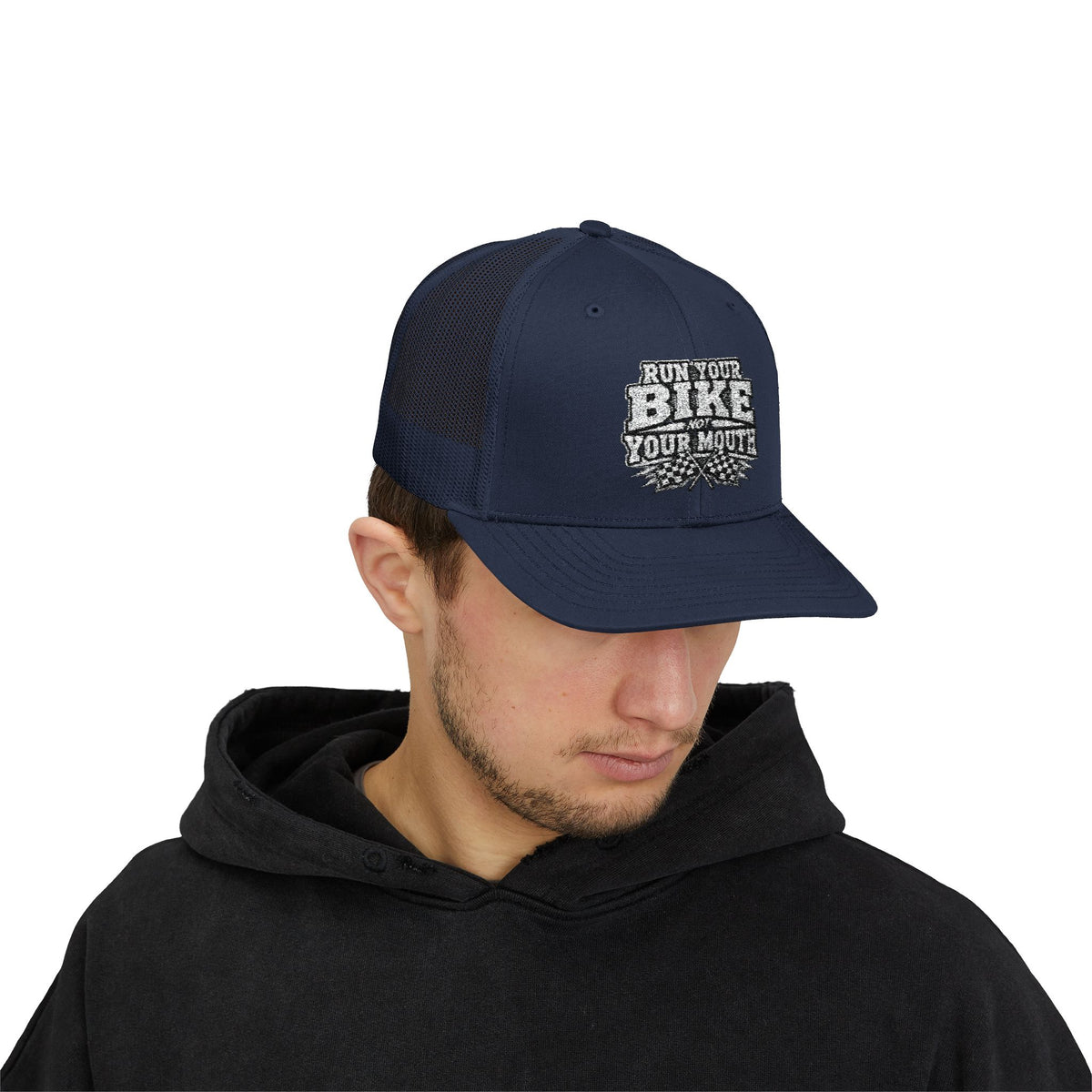 Trucker Hat — 'Rub Your Bike, Not Your Mouth' Biker Snapback