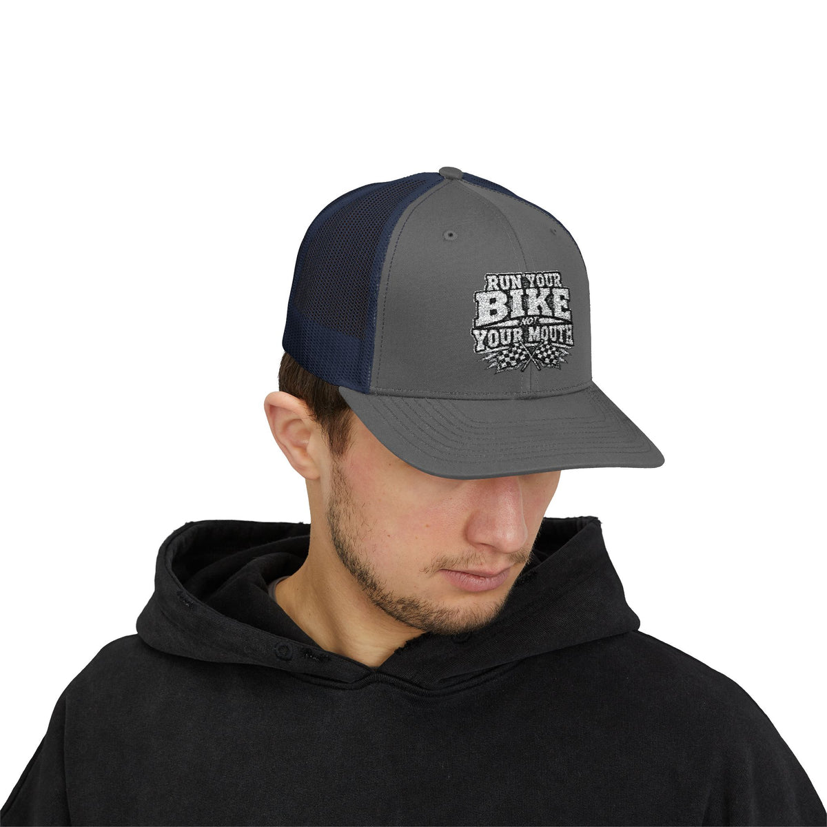 Trucker Hat — 'Rub Your Bike, Not Your Mouth' Biker Snapback