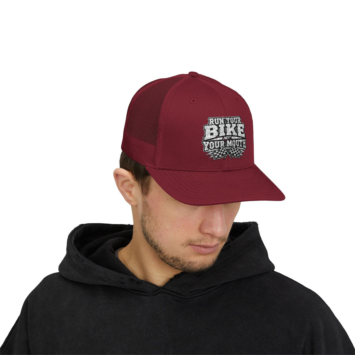 Trucker Hat — 'Rub Your Bike, Not Your Mouth' Biker Snapback
