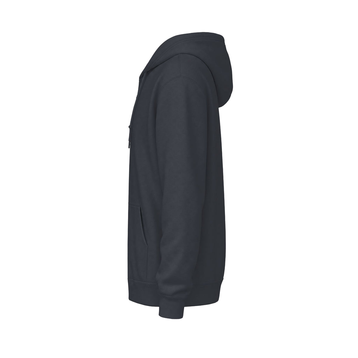 Minimalist White Zip Hoodie — Small Chest Text "Your name here"