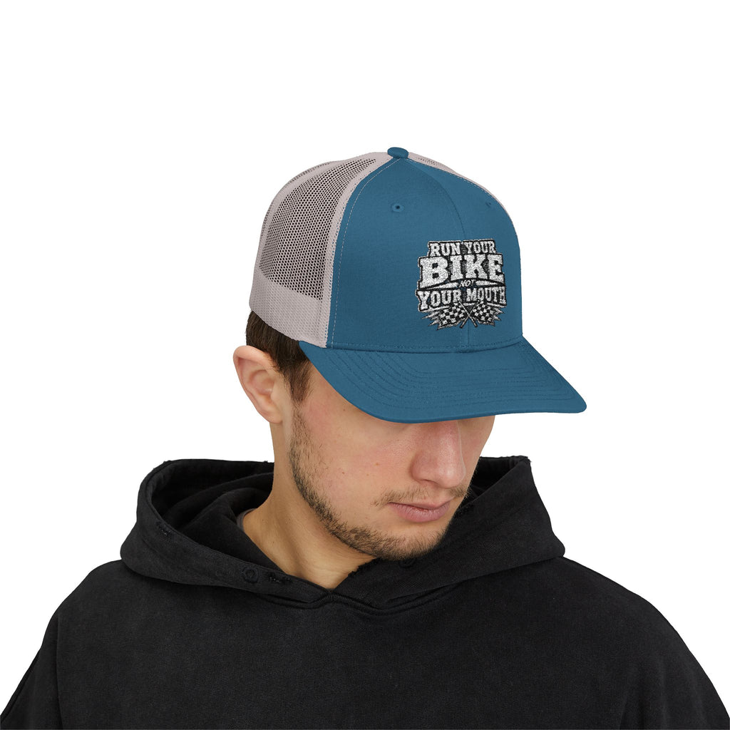 Trucker Hat — 'Rub Your Bike, Not Your Mouth' Biker Snapback