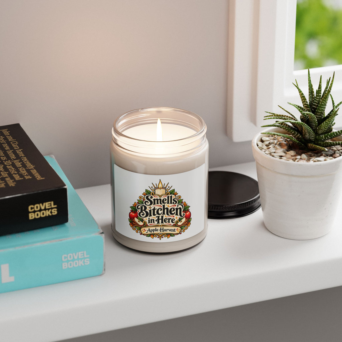 Smells Bitchen In Here 9oz Soy Candle — Apple Harvest Scented Jar