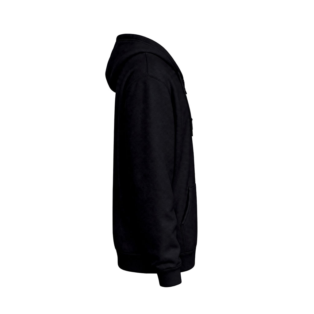 Minimalist White Zip Hoodie — Small Chest Text "Your name here"