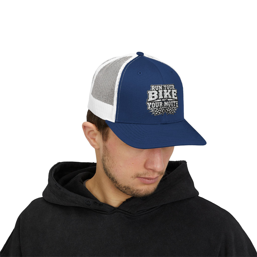 Trucker Hat — 'Rub Your Bike, Not Your Mouth' Biker Snapback