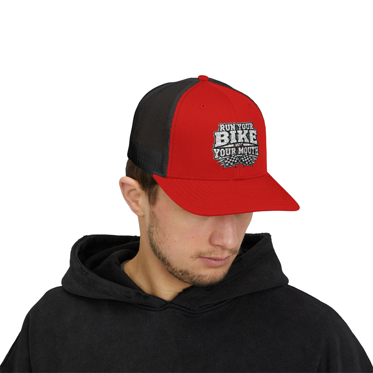Trucker Hat — 'Rub Your Bike, Not Your Mouth' Biker Snapback