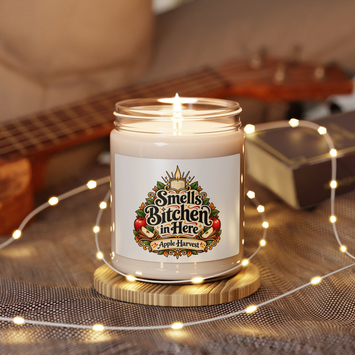 Smells Bitchen In Here 9oz Soy Candle — Apple Harvest Scented Jar