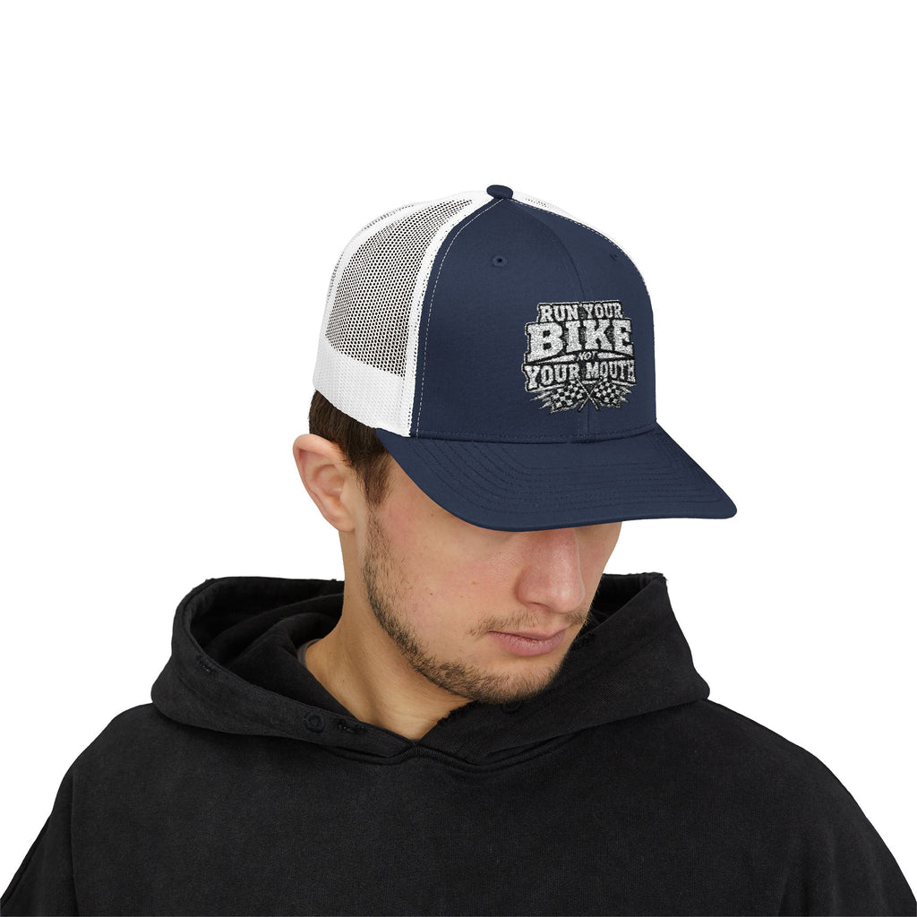 Trucker Hat — 'Rub Your Bike, Not Your Mouth' Biker Snapback