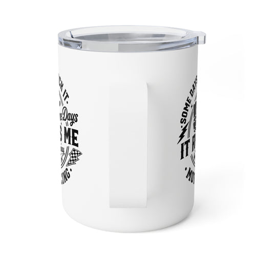 10oz Insulated Coffee Mug — "Some Days It Rains, Some Days It Pours" Retro Camping Design