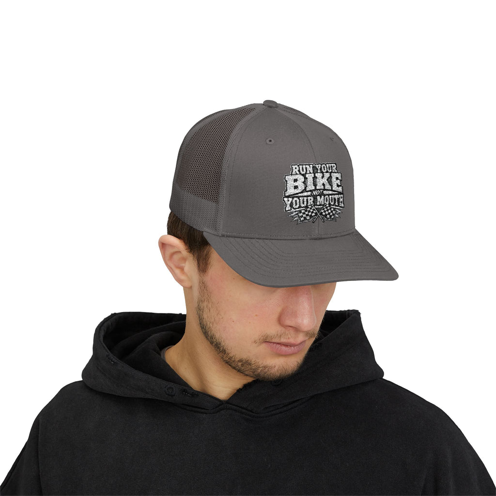 Trucker Hat — 'Rub Your Bike, Not Your Mouth' Biker Snapback