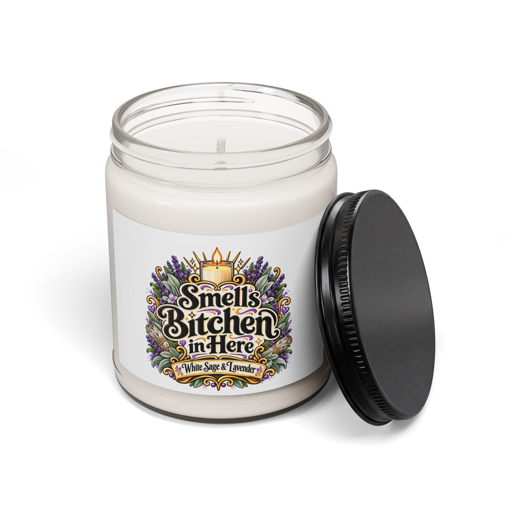 Soy Candle — "Smells Bitchen in Here" White Sage & Lavender Scent (9 oz)