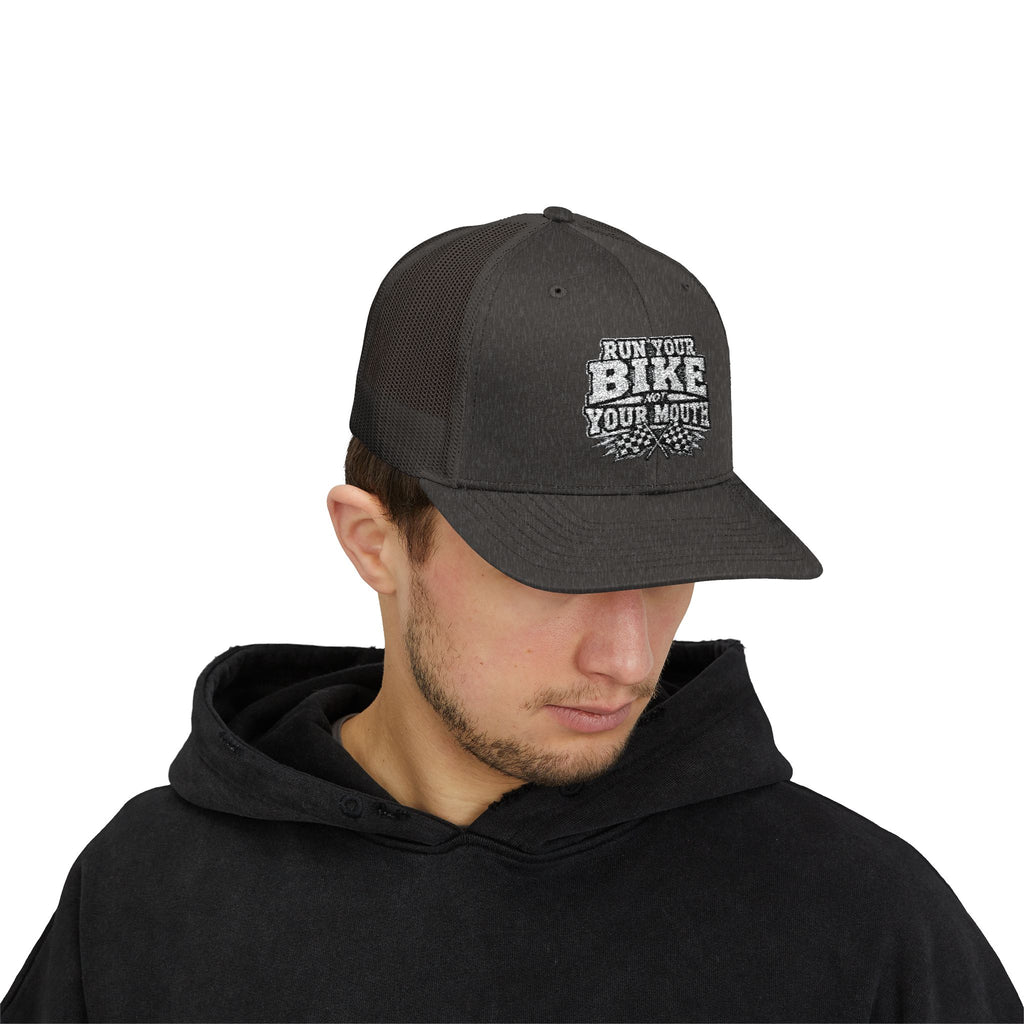 Trucker Hat — 'Rub Your Bike, Not Your Mouth' Biker Snapback