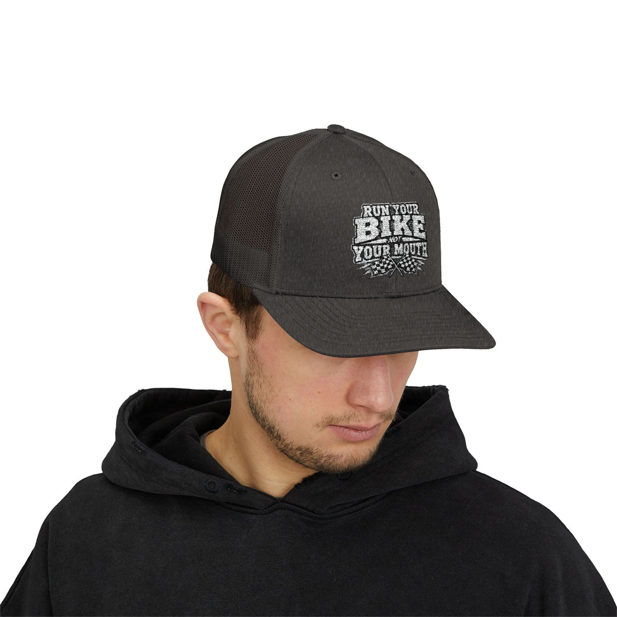 Trucker Hat — 'Rub Your Bike, Not Your Mouth' Biker Snapback