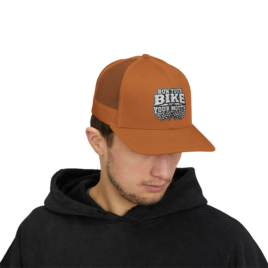 Trucker Hat — 'Rub Your Bike, Not Your Mouth' Biker Snapback