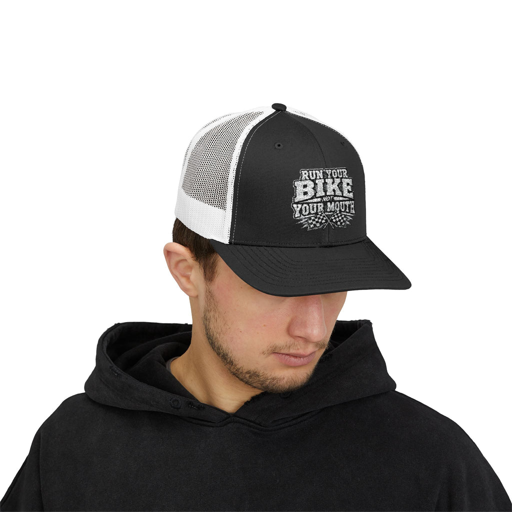 Trucker Hat — 'Rub Your Bike, Not Your Mouth' Biker Snapback