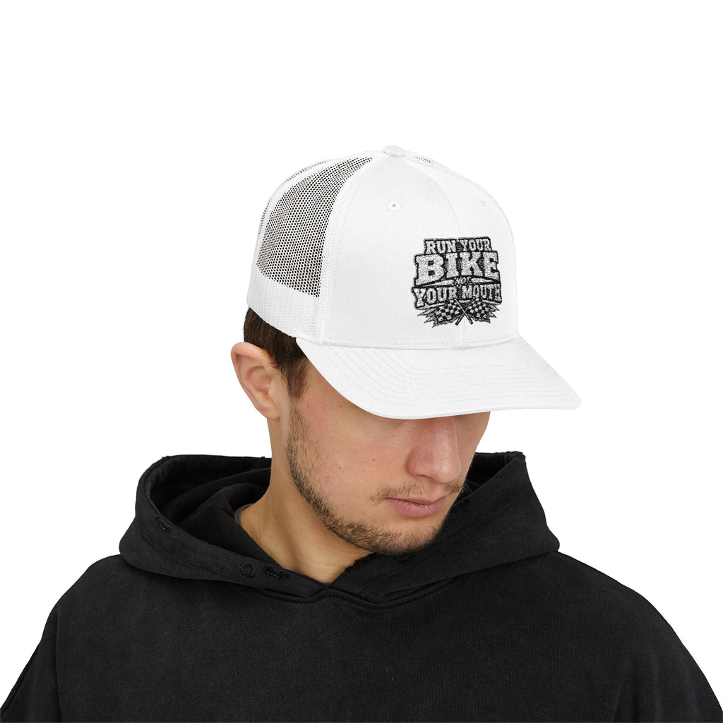 Trucker Hat — 'Rub Your Bike, Not Your Mouth' Biker Snapback