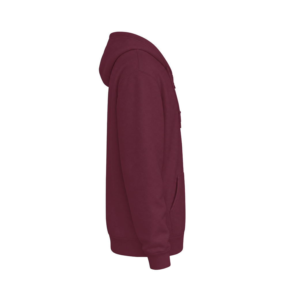 Minimalist White Zip Hoodie — Small Chest Text "Your name here"