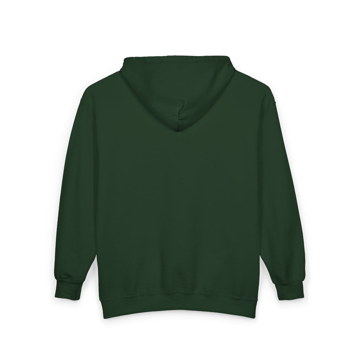 Minimalist White Zip Hoodie — Small Chest Text "Your name here"