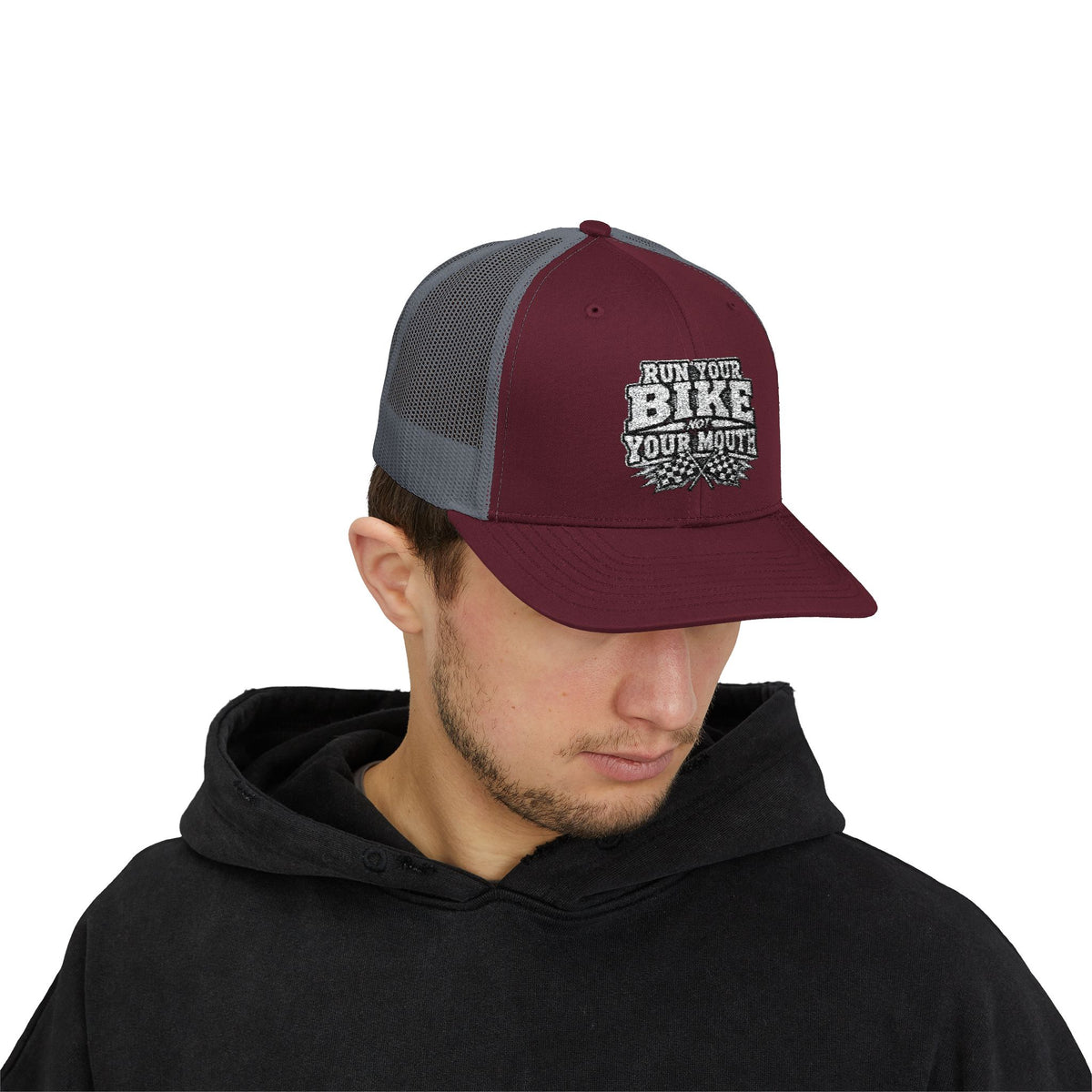Trucker Hat — 'Rub Your Bike, Not Your Mouth' Biker Snapback