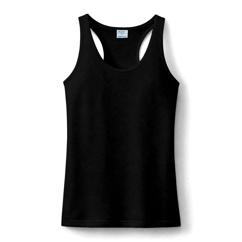 Women's Performance Tank Top — Solid Black Racerback Activewear