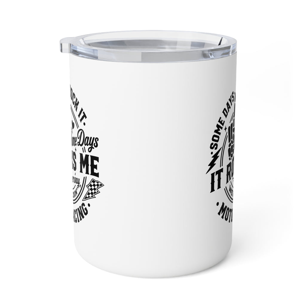 10oz Insulated Coffee Mug — "Some Days It Rains, Some Days It Pours" Retro Camping Design