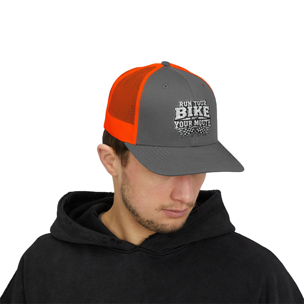 Trucker Hat — 'Rub Your Bike, Not Your Mouth' Biker Snapback