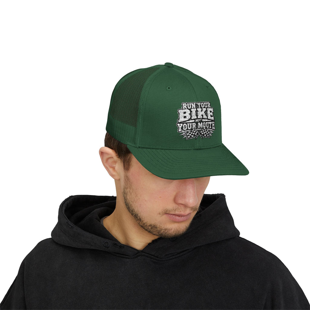 Trucker Hat — 'Rub Your Bike, Not Your Mouth' Biker Snapback