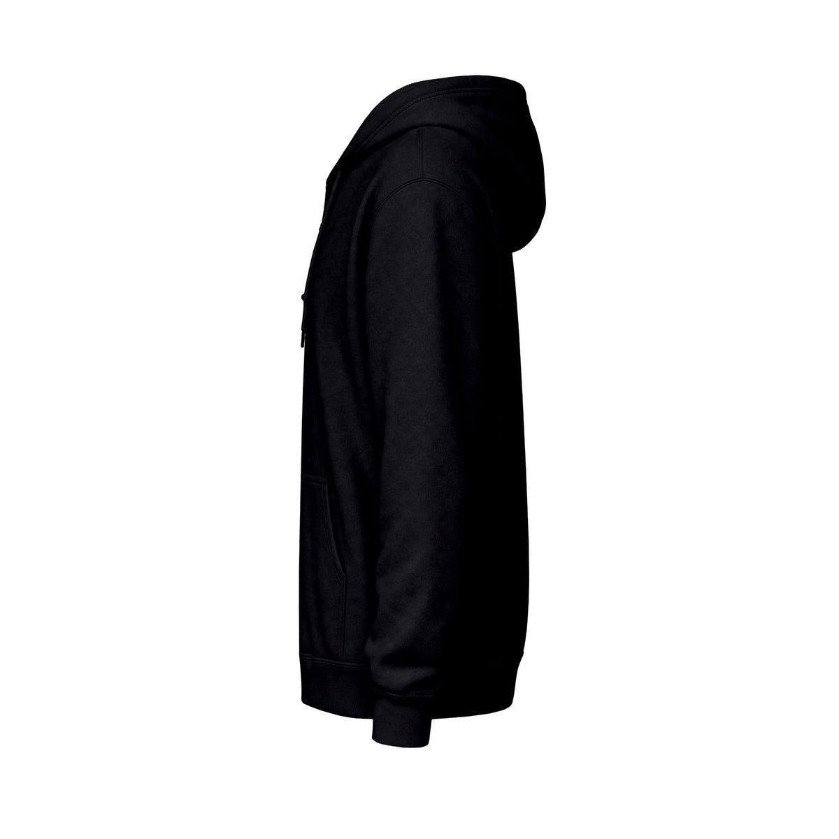 Minimalist White Zip Hoodie — Small Chest Text "Your name here"