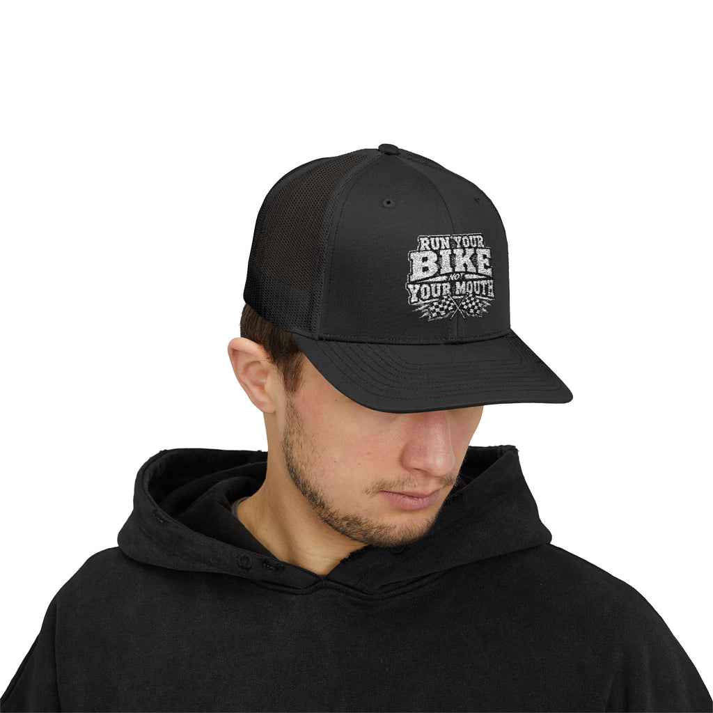 Trucker Hat — 'Rub Your Bike, Not Your Mouth' Biker Snapback