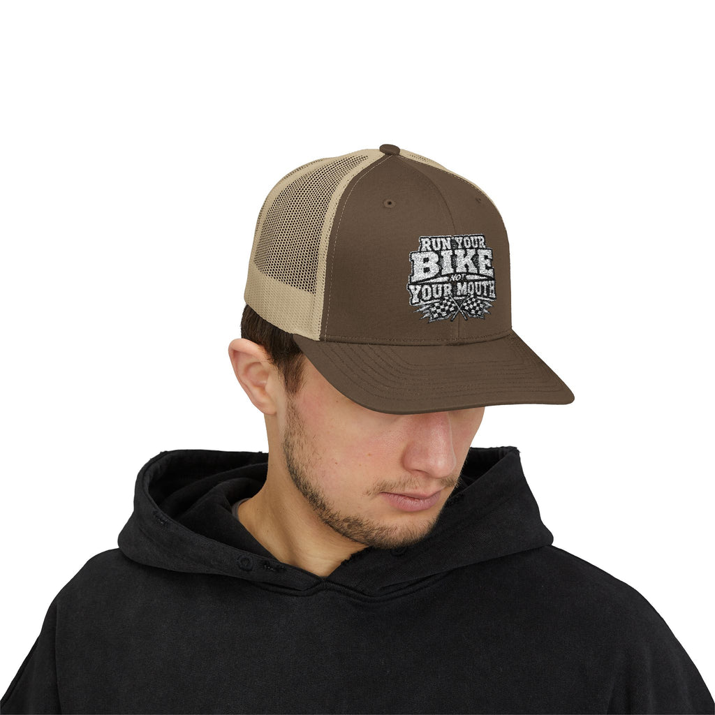 Trucker Hat — 'Rub Your Bike, Not Your Mouth' Biker Snapback