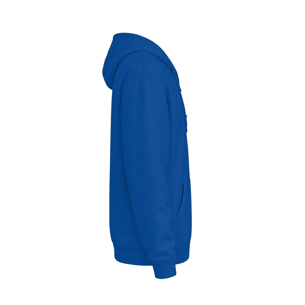 Minimalist White Zip Hoodie — Small Chest Text "Your name here"
