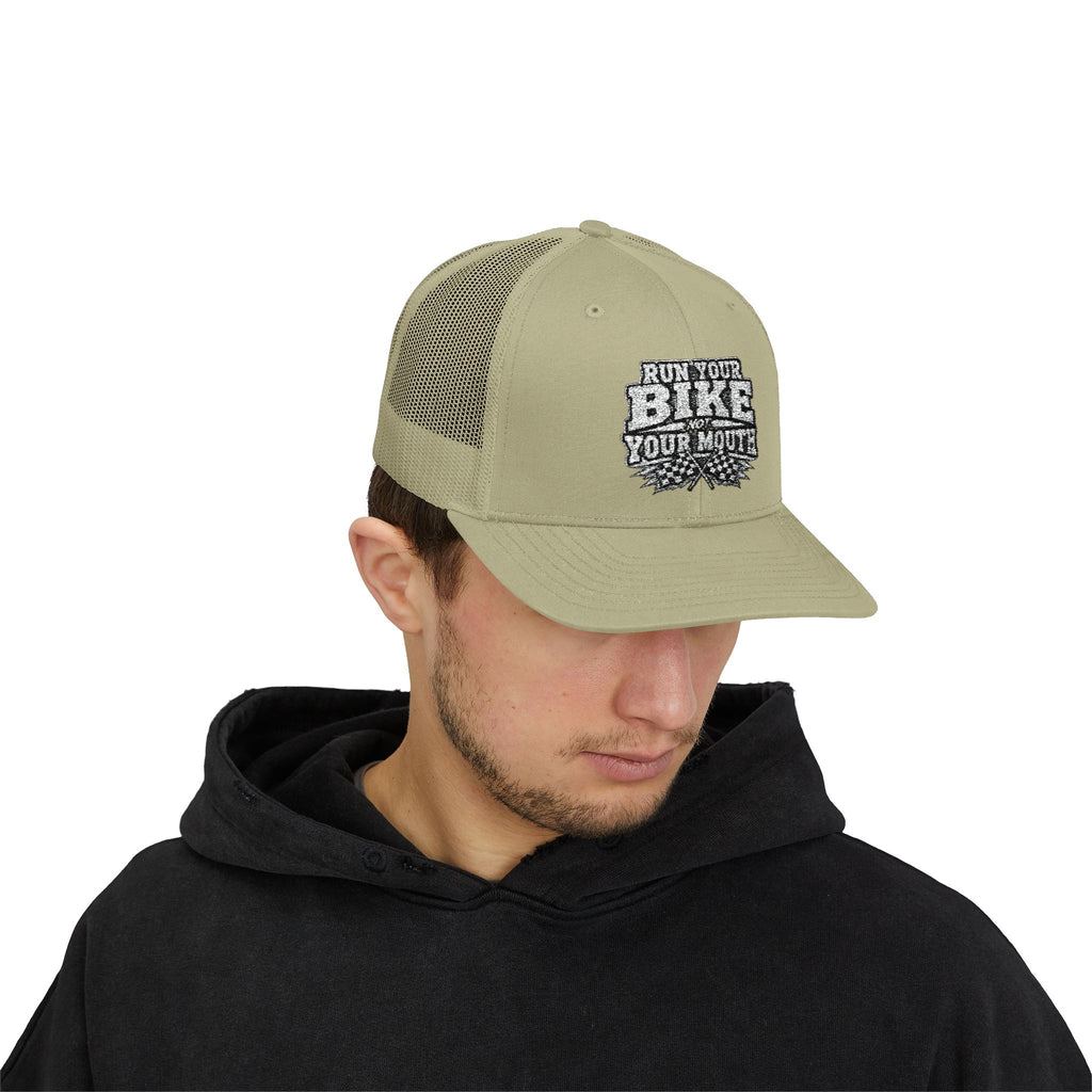 Trucker Hat — 'Rub Your Bike, Not Your Mouth' Biker Snapback