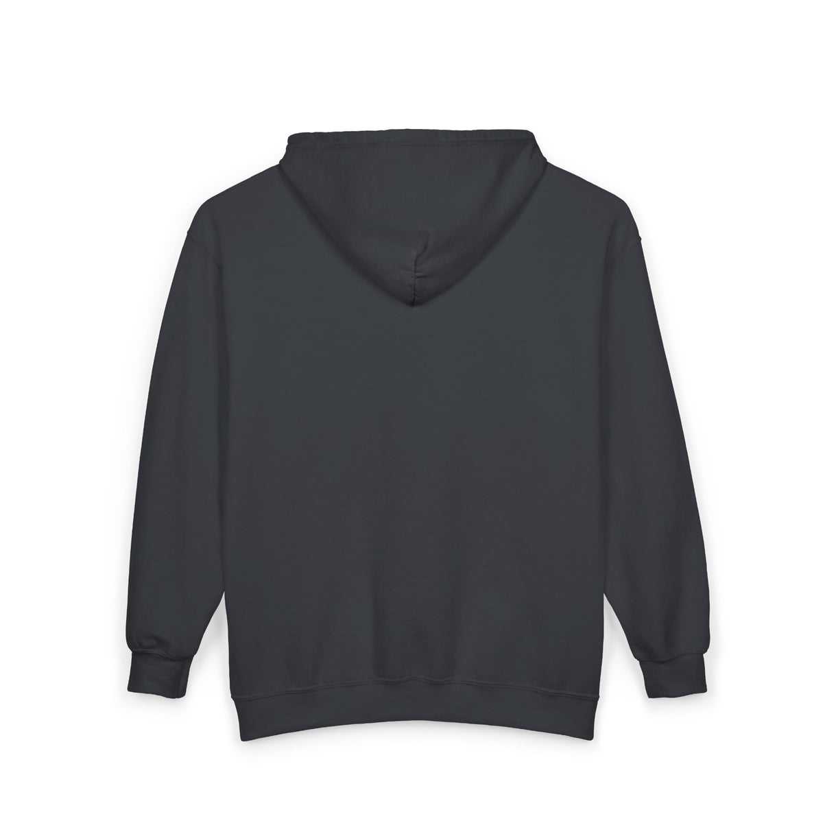 Minimalist White Zip Hoodie — Small Chest Text "Your name here"