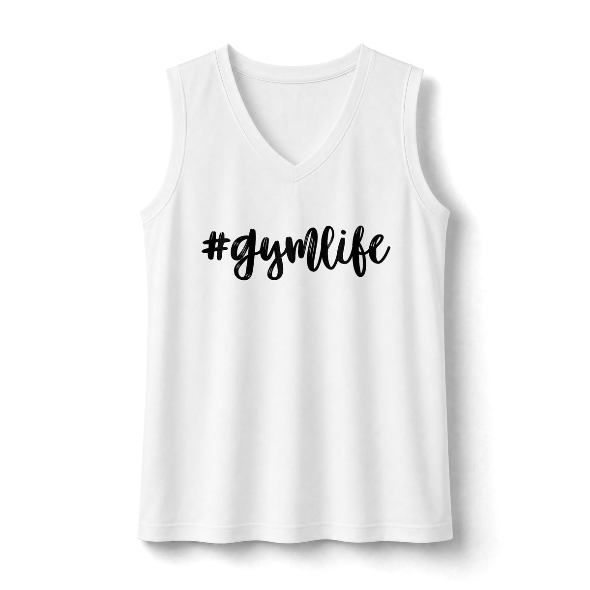 #gymlife V-Neck Tank Top — Women’s Sleeveless Gym Shirt