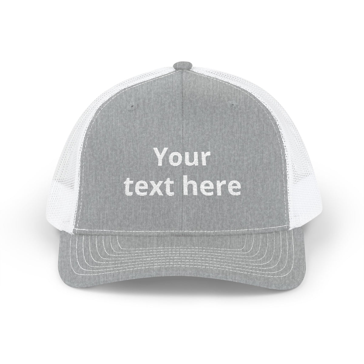 Customizable Snapback Trucker Cap — Personalized Text Embroidered Mesh Hat