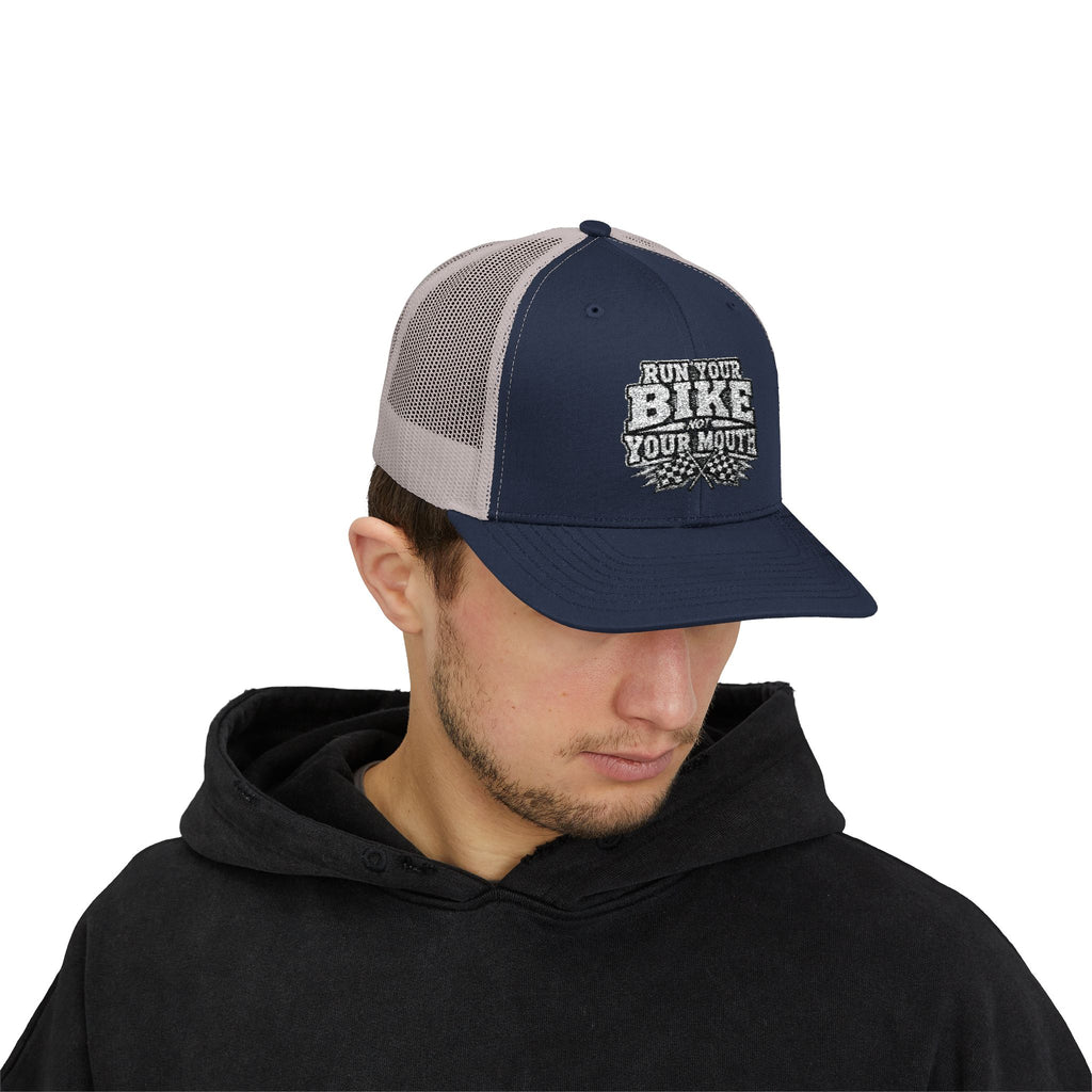 Trucker Hat — 'Rub Your Bike, Not Your Mouth' Biker Snapback