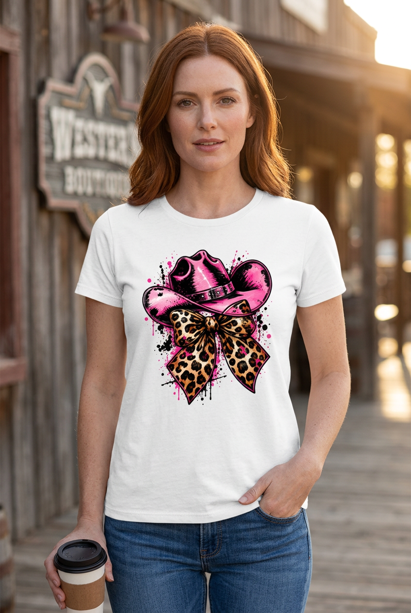 Cowgirl hat graphic tee lifestyle mockup