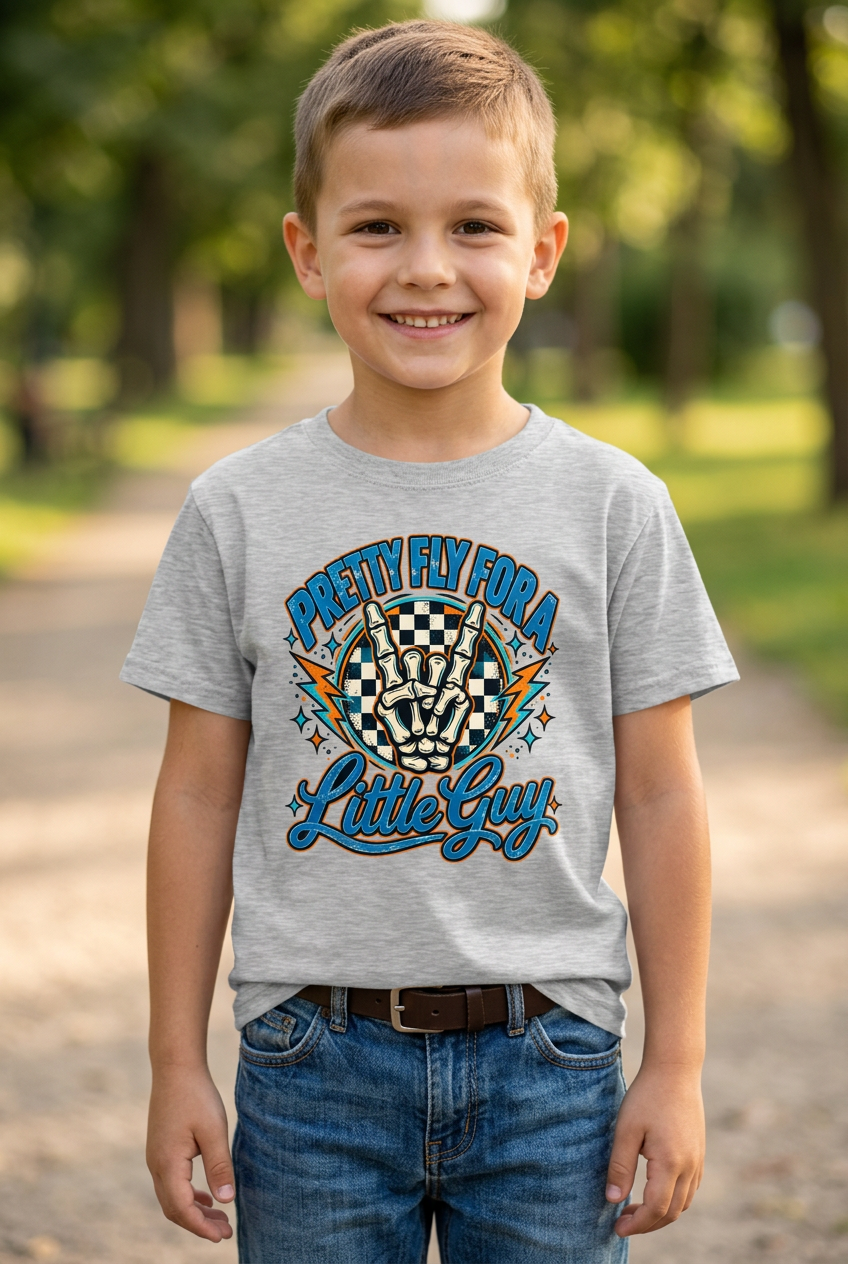 Pretty Fly for a Little Guy tee mockup